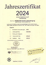 Jahreszertifikat 2024